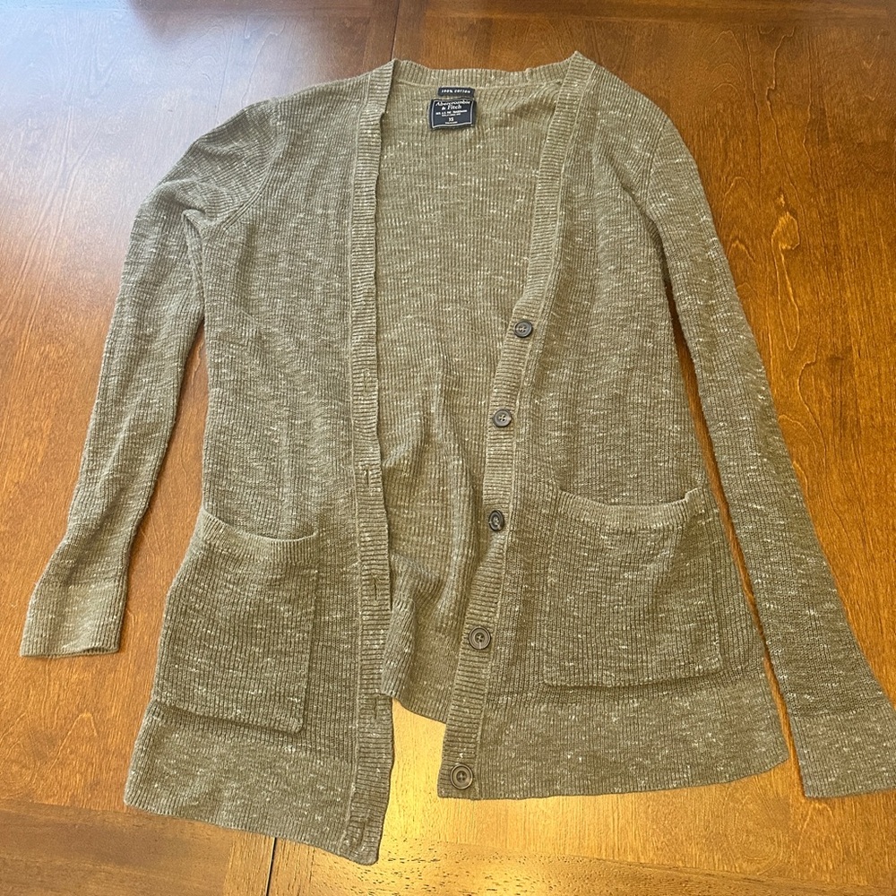 Abercrombie & Fitch Olive Knit Cardigan